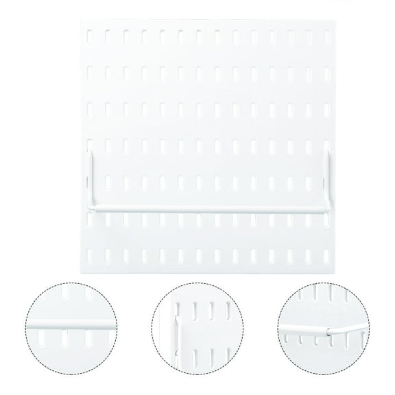 AURARMLET 1 Set Reasonable Design White Plastic Pegboard Storage Rack for Bathroom and Garage 28x0.3937in