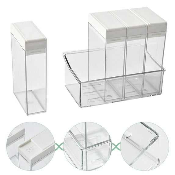 AURARMLET 1 Transparent PET Spice Boxes with Lids for Kitchen Storage and Organization