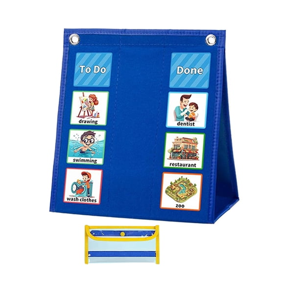 AURARMLET Time Management Set with Schedule Calendar Chart Fabric for Toddlers and Special Needs Support