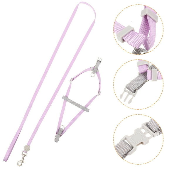 AURARMLET Adjustable Violet Cat Harness and Leash Set for Most Cats 1Set