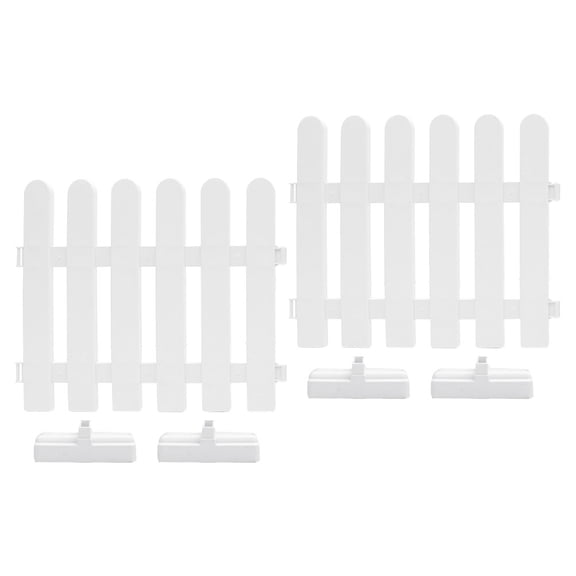 AURARMLET 1 Set of Plastic Garden Edging Fence White for Garden Lawn Edging