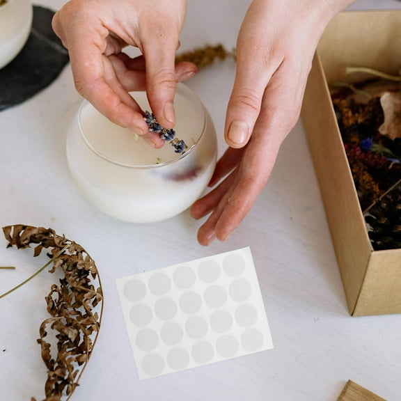 AURARMLET Candle Adhesive Inserts White 10 Sheets 20 Dots Per Sheet for Secure Candle Wick Placement