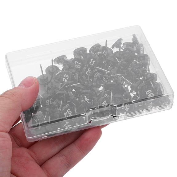 AURARMLET 100PCS Numbered Pins: Thumb Tacks 1-100 - Flat Thumbtacks for Cork Boards - Small Pushpins - Marking Pins for Bulletin Board Map Display