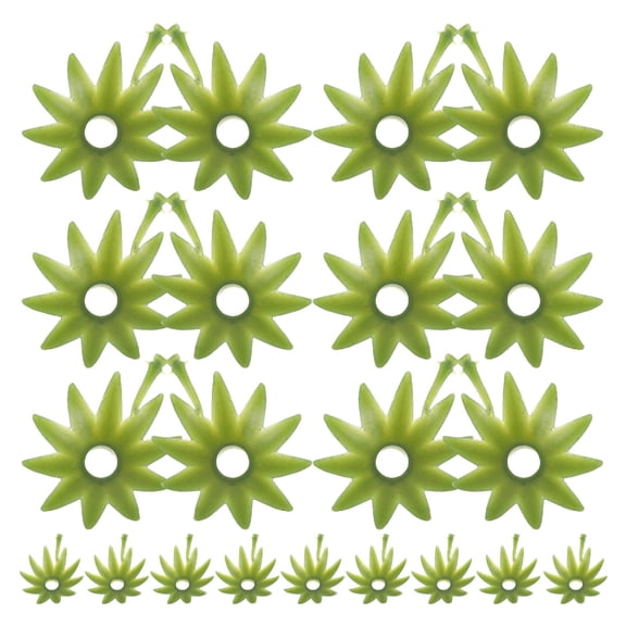 AURARMLET 100Pcs Green Artificial Flower Bases Plastic Floral Stem Holders for Decoration