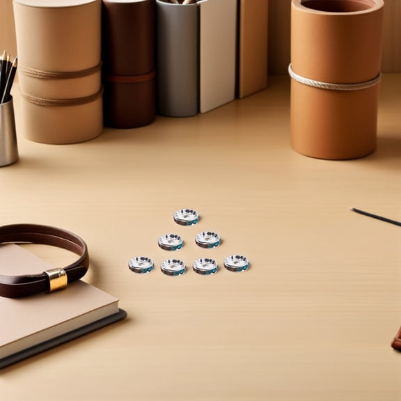 AURARMLET 100 Pieces Multi-Color Crystal Rhinestone Spacer Metal Beads for Jewelry Making