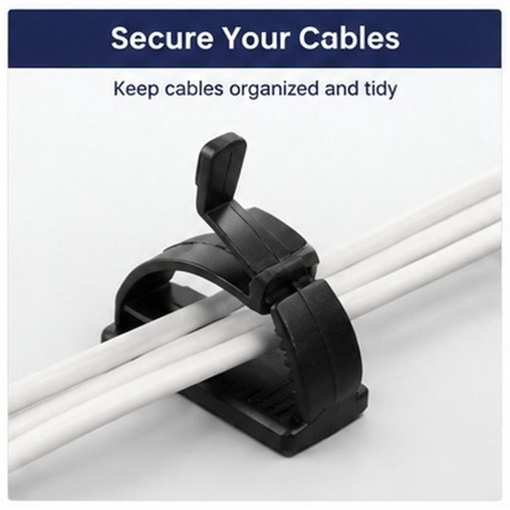 AURARMLET 100Pcs Fixed Cable Organizer Holders Black Cord Management Clips for Car and Home