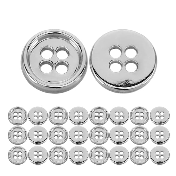 AURARMLET 100Pcs Metal Round Buttons Silver Zinc Alloy for Sewing Coats Suits Shirts Decorative
