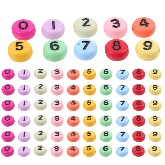 AURARMLET Stylish Number Acrylic Beads Assorted Color for Jewelry Projects
