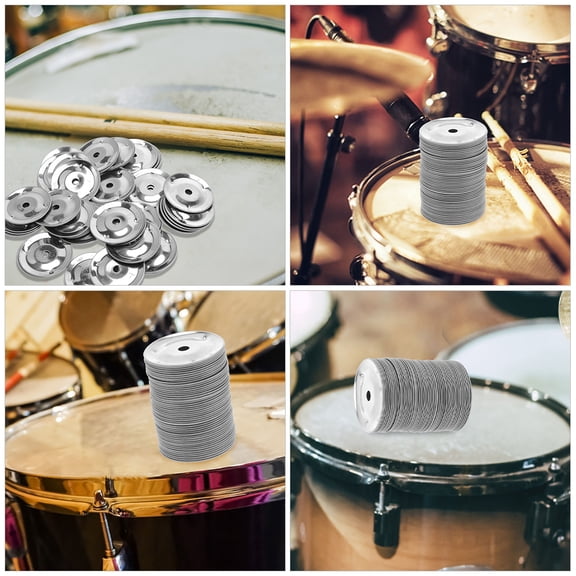 AURARMLET 100pcs Drum Bell Tambourine Stainless Iron With Jingle Sound For Percussion Instruments In Live Gigs