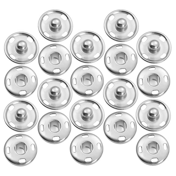 AURARMLET 100Pcs Sew on Dark Grey Metal Snap Fasteners for Clothing Repair Coat Pants and Outdoor Use