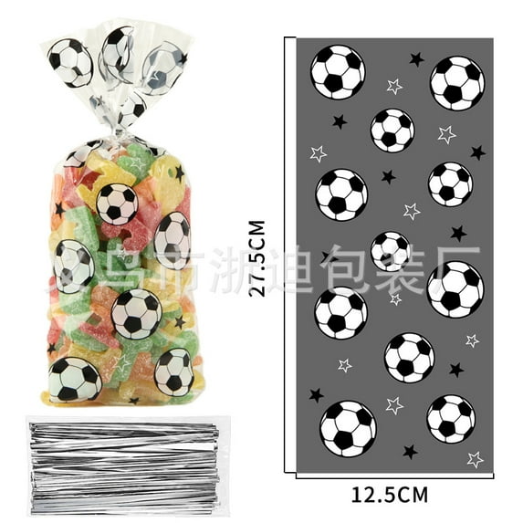 AURARMLET Soccer Treat Bags Eye-Catching Presentation - Perfect for Birthday and Theme Parties 100Pcs