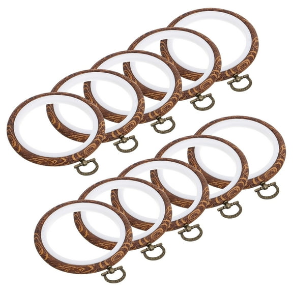 AURARMLET 10Pcs Portable Round Embroidery Hoops Sturdy PP Plastic and Metal Frames for Handiwork