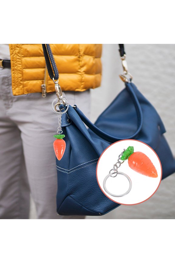 10Pcs Carrot Decor Hanging Pendant Lightweight Plastic Alloy Key Accessory