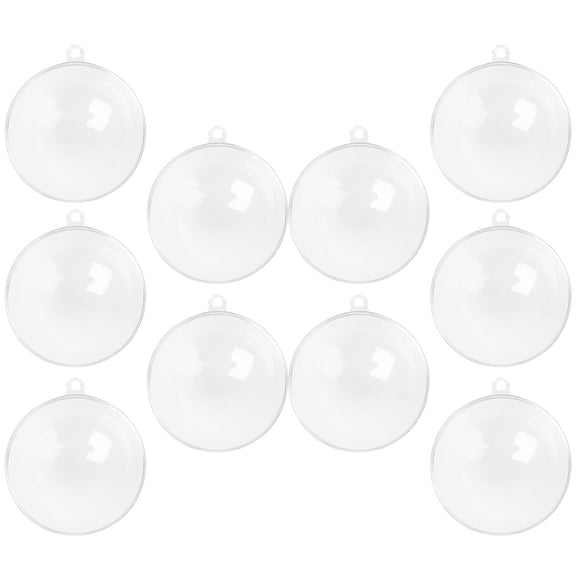 AURARMLET 10Pcs Clear Plastic Baubles for Crafts, Fillable Round for Christmas Decorations and Projects