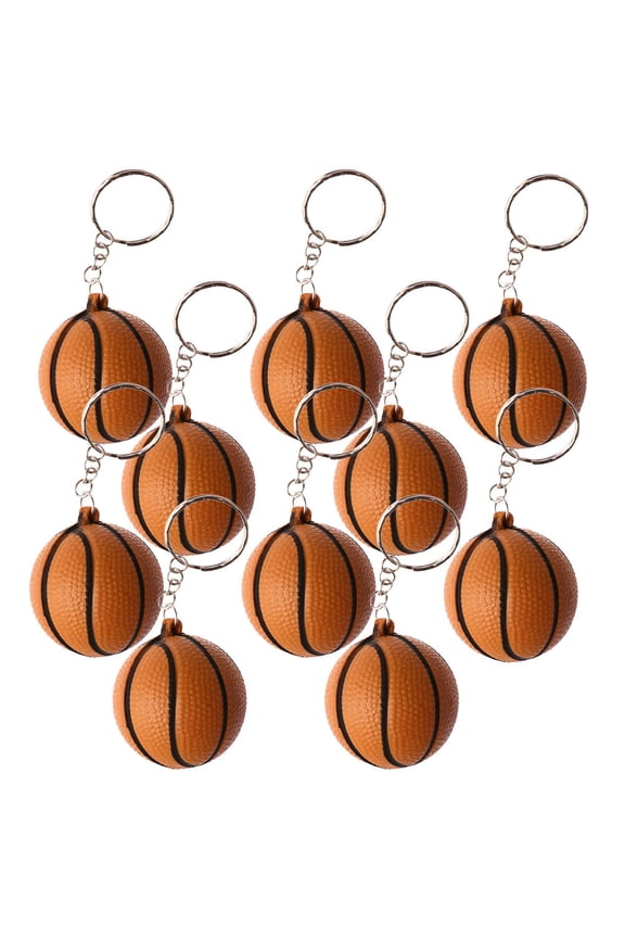 10Pcs Coffee Color Basketball Charm Keychains for Bags Backpacks Sturdy Zinc Alloy Design
