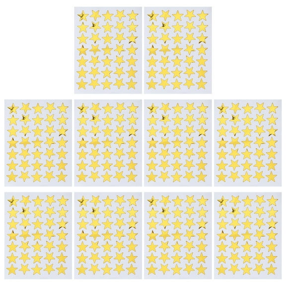 AURARMLET 10-Pack Star PVC Stickers for Teachers, School Use, Reward Decals, Classroom Motivation, Educational Supplies