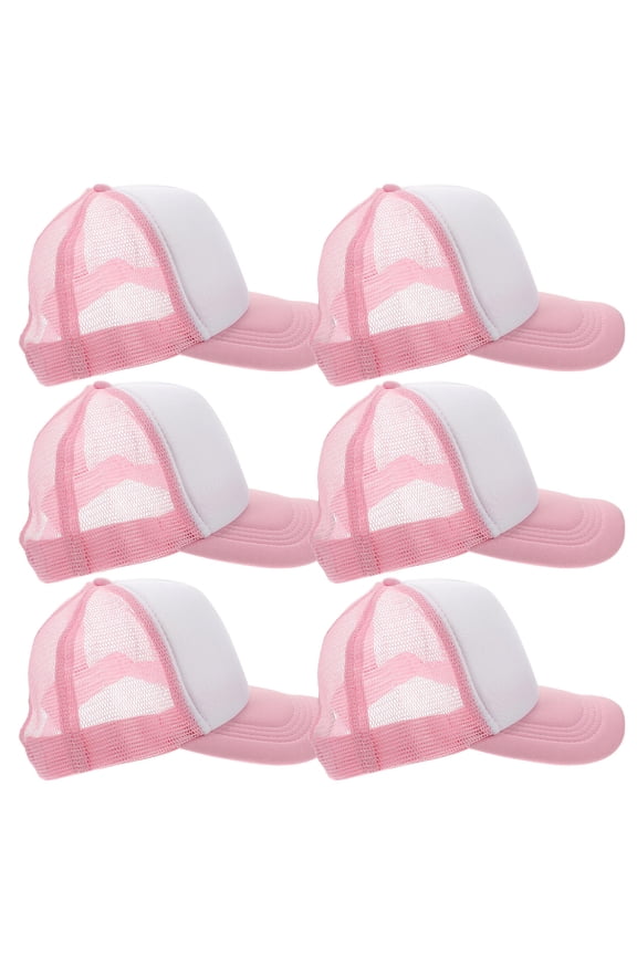 10Pcs Hats Pink Polyester Mesh Design Breathable Cap For Cycling Jogging Climbing Fishing Trips