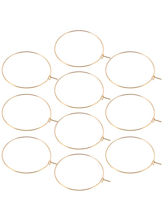 10pcs Large Thin Hoop Earrings 35mm Stainless Steel for Women