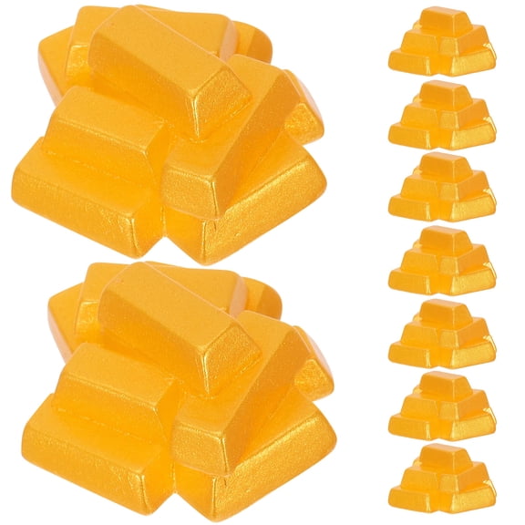 AURARMLET 10Pcs Compact Golden Resin Ingot Crafts for Desktop and Garden Decorative Use