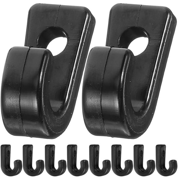 AURARMLET 10Pcs Kayak Hooks for Hanging Outdoor Black ABS J-shaped Design for Camping