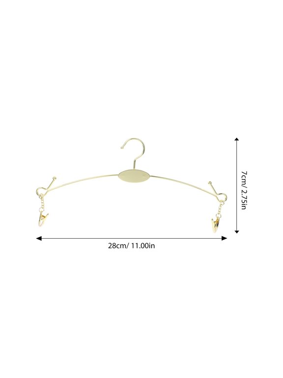 10Pcs Multipurpose Golden Metal Clothes Hangers for Bra Pants Scarves and Tie Organization