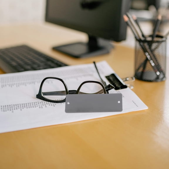 AURARMLET 10Pcs Blank Black Stainless Steel Engravable Rectangle Plates for Custom Name Badges