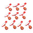 thumbnail image 1 of AURARMLET Baby Safety Pin Red Traditional Chinese Style 10Pcs 2.2x0.6In, 1 of 8