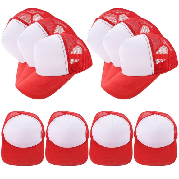 AURARMLET 10-Pack Red Sublimation Baseball Caps for Printing and Heat Transfer, Adjustable Hat 11.2x7.1x5.1 Inches