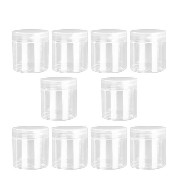 AURARMLET 10Pcs Sturdy Plastic Bottles with White Lids for Storage and Dispensing