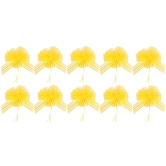 AURARMLET 10Pcs Yellow Wedding Pull Bows Perfect for Candy Boxes Flower Bunches and Fruit Basket
