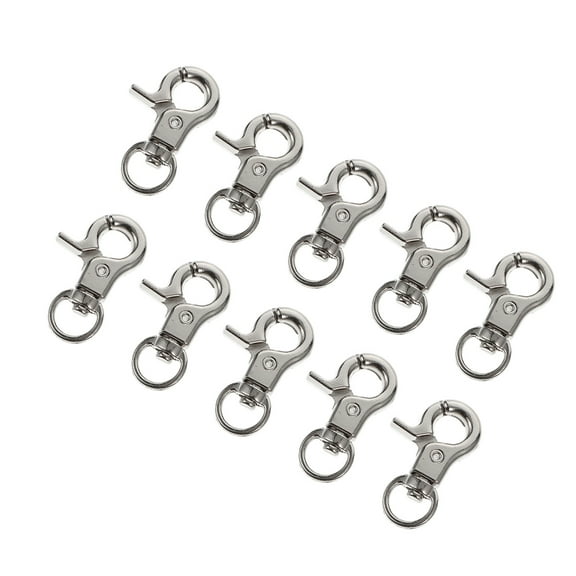 AURARMLET 10Pcs Durable Silver Trigger Snap Hooks Zinc Alloy Swivel Clips for Lanyard and Bags