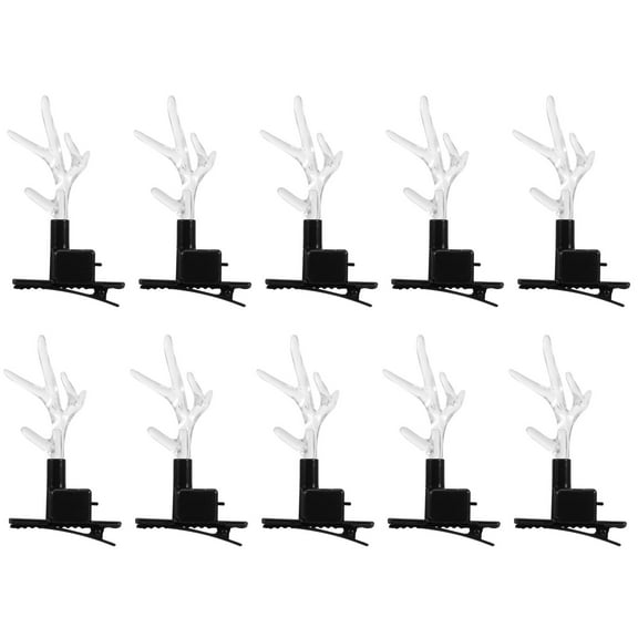 AURARMLET 10pcs Luminous Hairpins for Parties White Acrylic Antler Design for Adults
