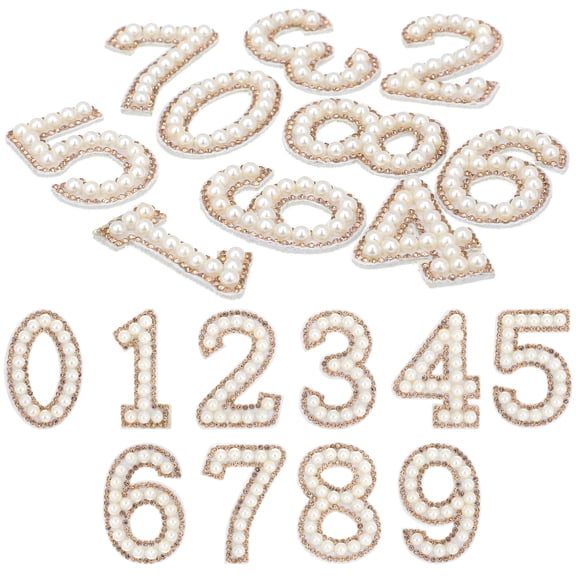 AURARMLET 10pcs Number Rhinestone Patches for Clothing DIY Decorative Projects