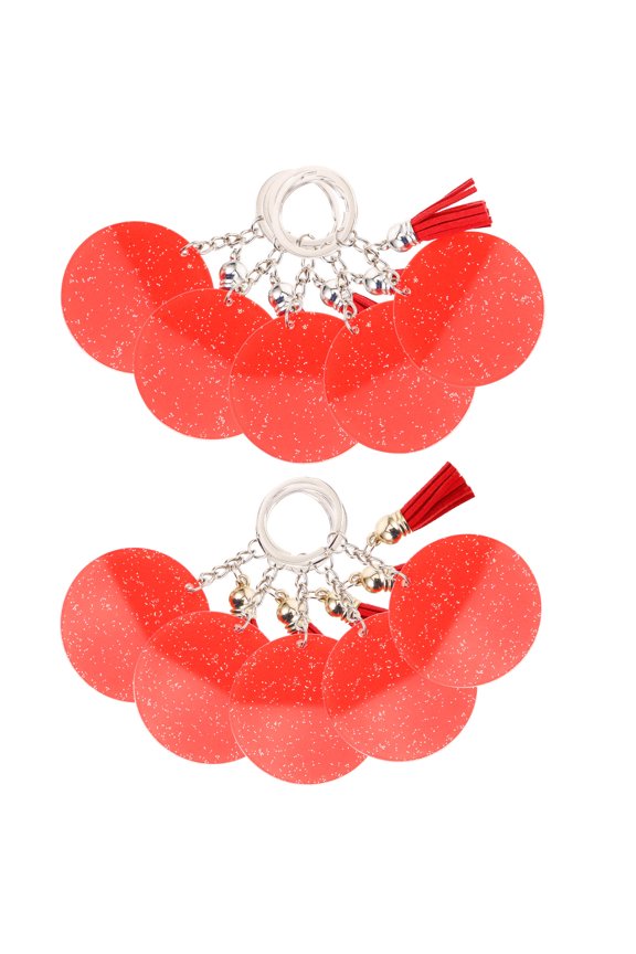 10pcs Pendant Keychain Red Acrylic Blank Keychains for Friends Daily Use