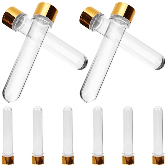 AURARMLET 10pcs Small Transparent Test Tubes with Science Experiments and Storage Containers