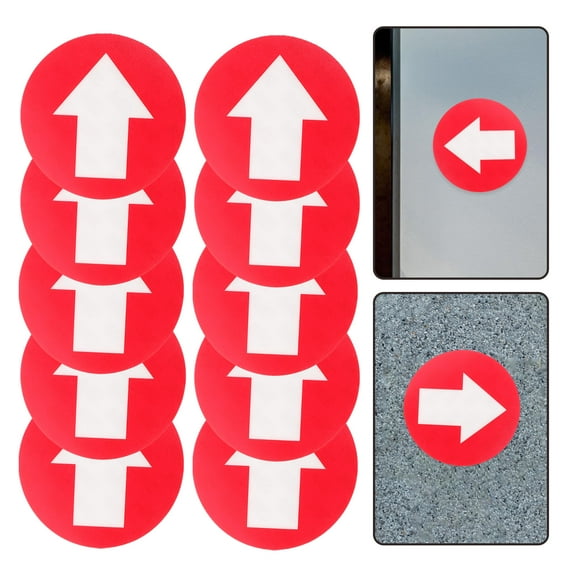 AURARMLET 10Pcs Reflective PVC Arrow Direction Signs for Outdoor Camping and Car Use