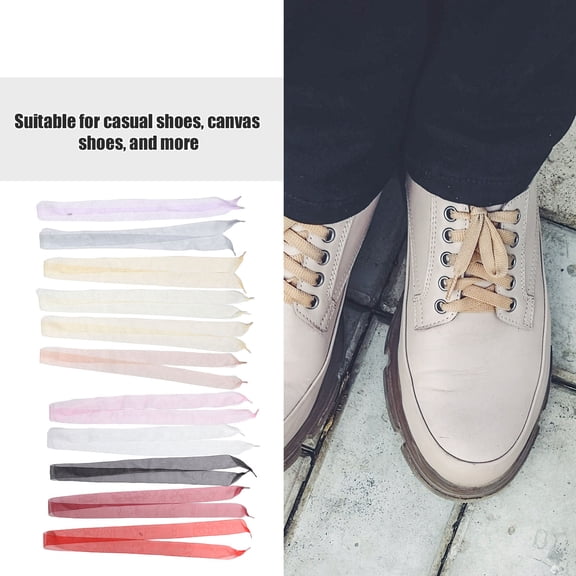 AURARMLET 11 Pairs Women's Chiffon Flat Shoe Laces for Casual, Athletic, Sports, and Fashionable Shoe Replacement