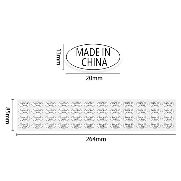 AURARMLET China Product Label White PVC Self-Adhesive Tear-Resistant for Home Food Storage