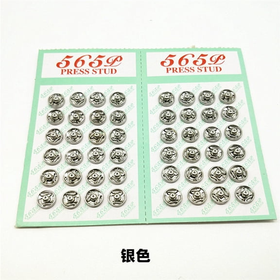 AURARMLET Copper Metal Snap Buttons 120Pcs Silver Sewing Fasteners for Tiny Garments