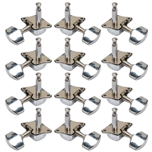 AURARMLET 12PCS Guitar String Tuner Knob Silver for Electric Guitar Music Practice