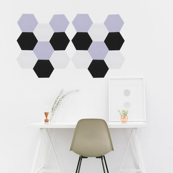 AURARMLET 12Pcs Soundproofing Panels Hexagon Shape High Density Felt Material