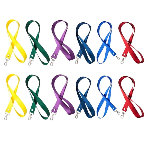 AURARMLET 12Pcs Lanyard with Clip Assorted Color Neck Strap for Badge Holder and Id Card Hanging Use