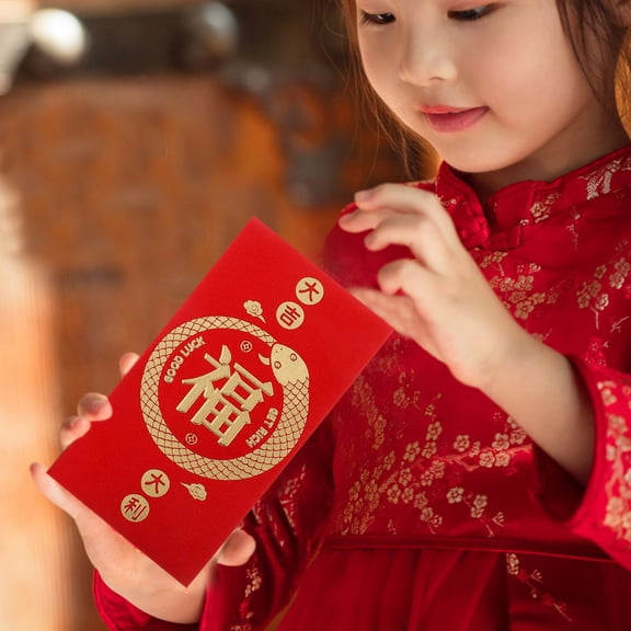 AURARMLET 12Pcs Chinese Red Envelopes with Glitter Matte Texture for Lunar New Year Party Decorations