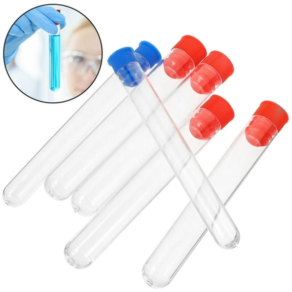 AURARMLET Clear Plastic Test Tubes 12 Pack 4.5 Inch x 0.6 Inch Science Lab Teaching Materials