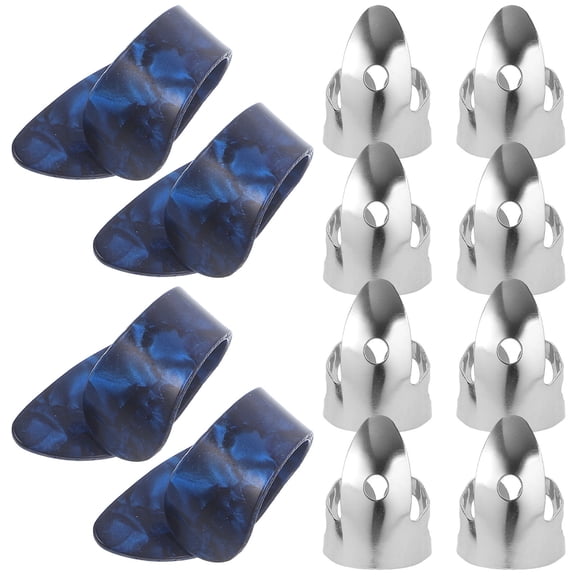 AURARMLET 12Pcs Finger Picks for Acoustic Guitar White Celluloid Practical Design for Guitarists