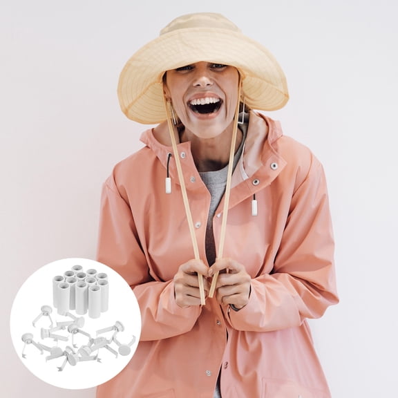 AURARMLET 12Pcs White Metal Drawstring End Caps Cord Stops Zinc Alloy for Clothes