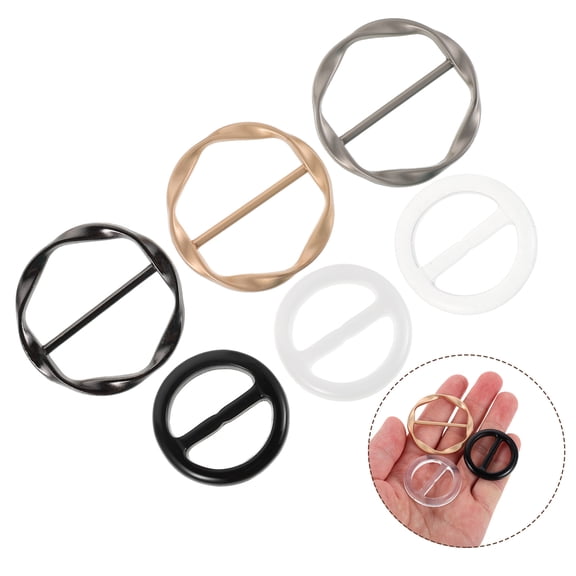 AURARMLET 12-Pack Round Scarf Slide Buckles with Resin and Alloy Clips for Sweaters, Collars, and Dress Accessories
