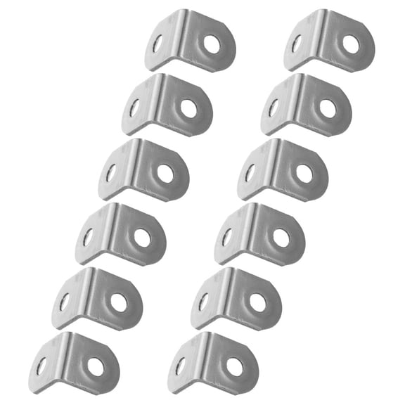 AURARMLET 12pcs L Shaped Corner Brace Shelf Brackets 304 Stainless Steel Silver for Construction Projects