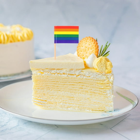 AURARMLET 150Pcs Assorted Color National Flag Toothpicks Wooden Dessert and Appetizer Toppers