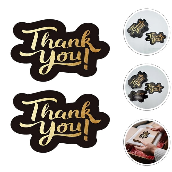 AURARMLET 150Pcs Black and Gold Thank You Cards Unique Design Small Business Cards to Express Customer Appreciation